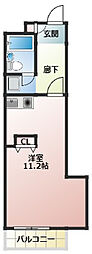クレセントコート静岡 ワンルームの間取図画像