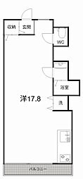 ガーデンハウス雅C ワンルームの間取図画像