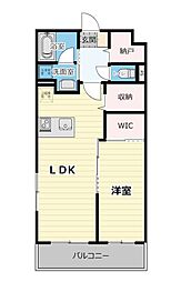 プリーマS 1LDKの間取図画像