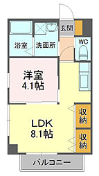 リヴェール馬渕 1LDKの間取図画像