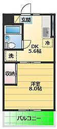 フォルクローレ 1DKの間取図画像