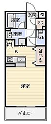 シャトー草薙 ワンルームの間取図画像