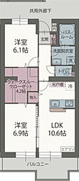 ユングフラウ 2LDKの間取図画像