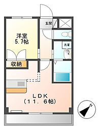 シティ・コート葵 1LDKの間取図画像