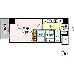 メゾンドミュシャ 1Kの間取図画像