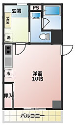 Flos静岡本通 ワンルームの間取図画像