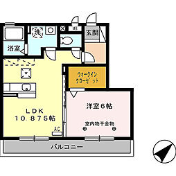 アバンサール 1LDKの間取図画像