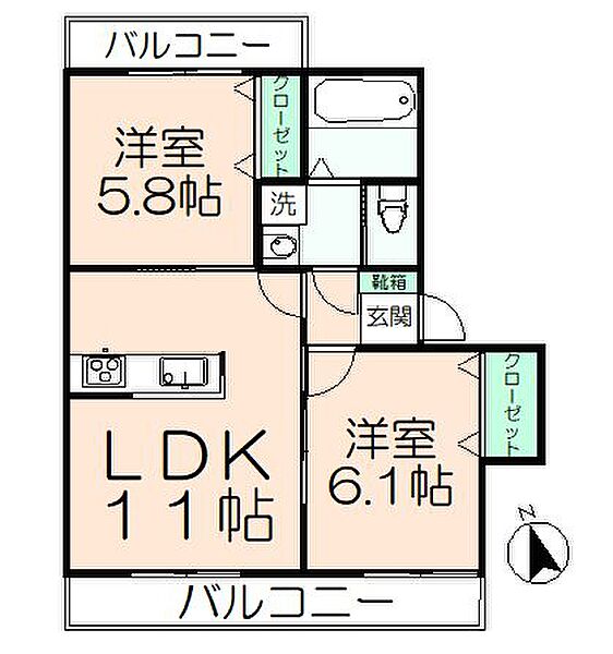 令和ガーデン 305｜東京都日野市神明4丁目(賃貸アパート2LDK・3階・50.09㎡)の写真 その2