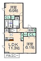 D-room西平山Ａ棟 103 ｜ 東京都日野市西平山3丁目24-1（賃貸アパート2LDK・1階・60.52㎡） その2