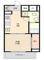 プログレスアペゼ 7階1DKの間取り