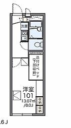 レオパレス大楽寺 1Kの間取図画像