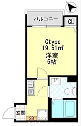 JR中央本線 八王子駅 徒歩9分の賃貸アパート 1階1Kの間取り