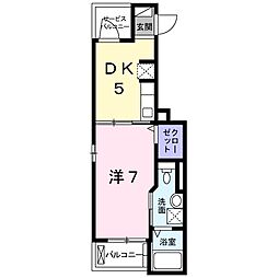京王線 長沼駅 徒歩7分の賃貸アパート 3階1DKの間取り