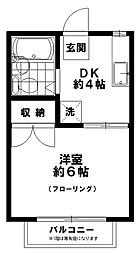 エステートピア八王子 1DKの間取図画像