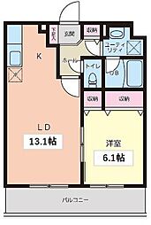 アマビリス 1LDKの間取図画像