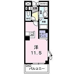 グリーンヒルズ大澤 ワンルームの間取図画像