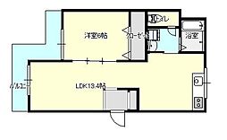トレフールu 1LDKの間取図画像