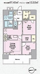 ラグゼナ八王子寺町 2LDKの間取図画像