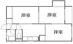 西岡ビル 3Kの間取図画像