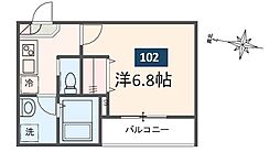MELDIA青梅 1Kの間取図画像