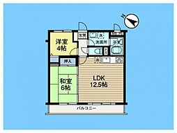 クリオ海老名壱番館 2LDKの間取図画像