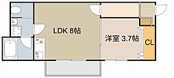 S Apt.門真城垣町 1階1LDKの間取り