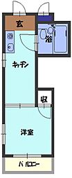 サンパレス 1Kの間取図画像