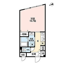 フォーラム大森北 1Kの間取図画像