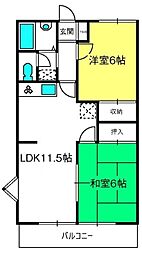 グランハイム大塚　Ａ棟 2階2LDKの間取り