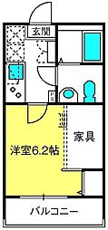 ＫＥＩＡＩ　ＲＥＳＩＤＥＮＣＥ　大和田 3階1Kの間取り