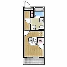 Ambition岩槻本町 3階ワンルームの間取り