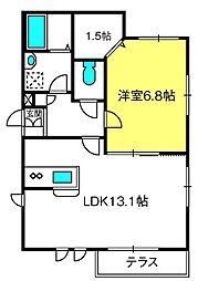 サニーコート 1LDKの間取図画像