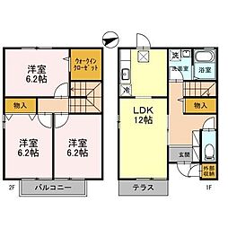 コアロード1 3LDKの間取図画像