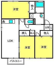 ピュアコート 3LDKの間取図画像