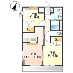グレートノーブルA 2LDKの間取図画像