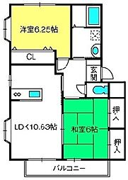 ベルメナージュAKB 2LDKの間取図画像