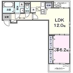 アンテムノン 1LDKの間取図画像