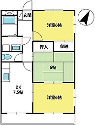 ロイヤルヒルズ 3DKの間取図画像