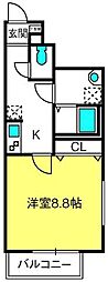 ロイヤル ドメイン エル 1Kの間取図画像