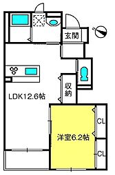 ファンタジア 1LDKの間取図画像
