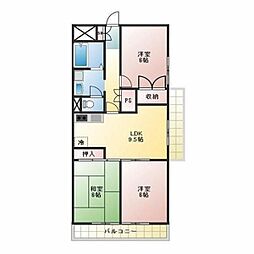 ジュネシオン岩槻 3LDKの間取図画像