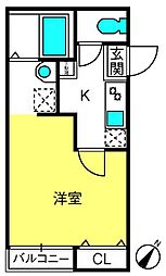 エスペランツァ 1Kの間取図画像