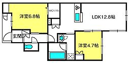 Excel CourtE 2LDKの間取図画像