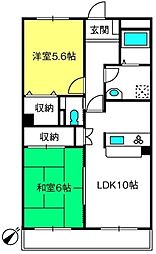 ハイランドパーク 2LDKの間取図画像