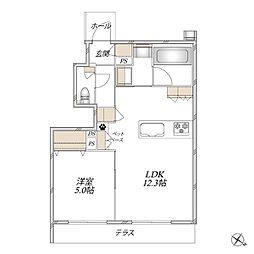 KRH‐I 1LDKの間取図画像