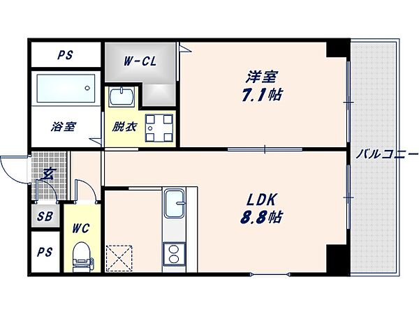 コンフォート深江 401｜大阪府大阪市東成区深江北3丁目(賃貸マンション1LDK・4階・40.99㎡)の写真 その2