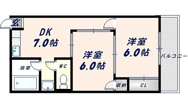 23ハイム 404｜大阪府大阪市東成区深江南2丁目(賃貸マンション1LDK・4階・39.60㎡)の写真 その2