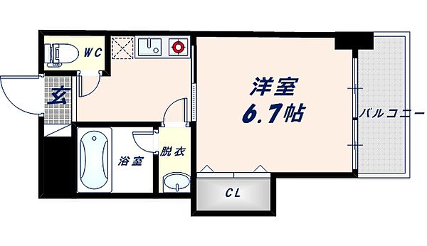 グレンパーク中川 609｜大阪府大阪市生野区中川1丁目(賃貸マンション1K・6階・22.20㎡)の写真 その2