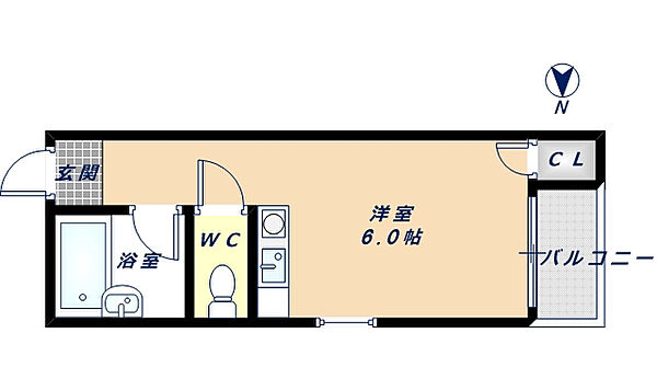 ボーリバージュ ｜大阪府東大阪市菱屋西1丁目(賃貸マンション1R・2階・17.00㎡)の写真 その2