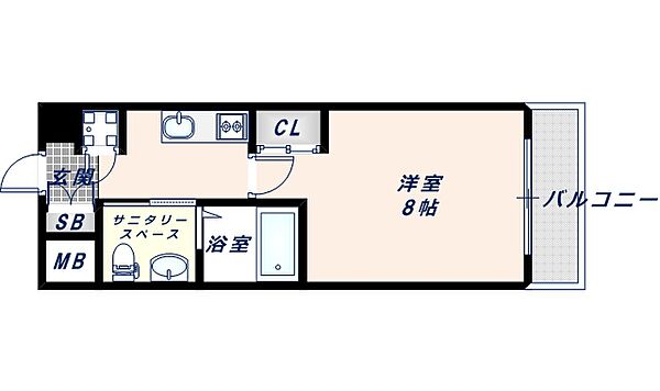 ディナスティ東大阪センターフィールド 1005｜大阪府東大阪市長田西4丁目(賃貸マンション1K・10階・25.11㎡)の写真 その2